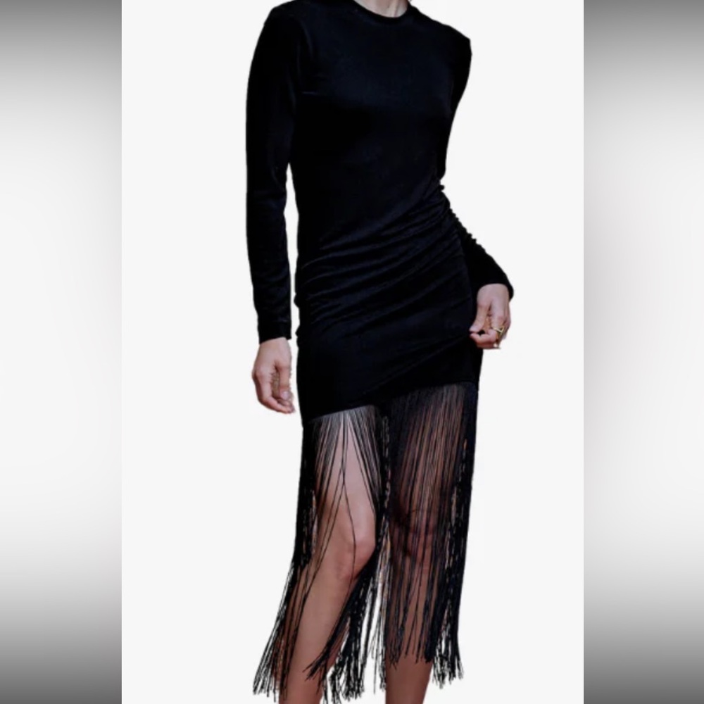 Chic Black Fringe Dress